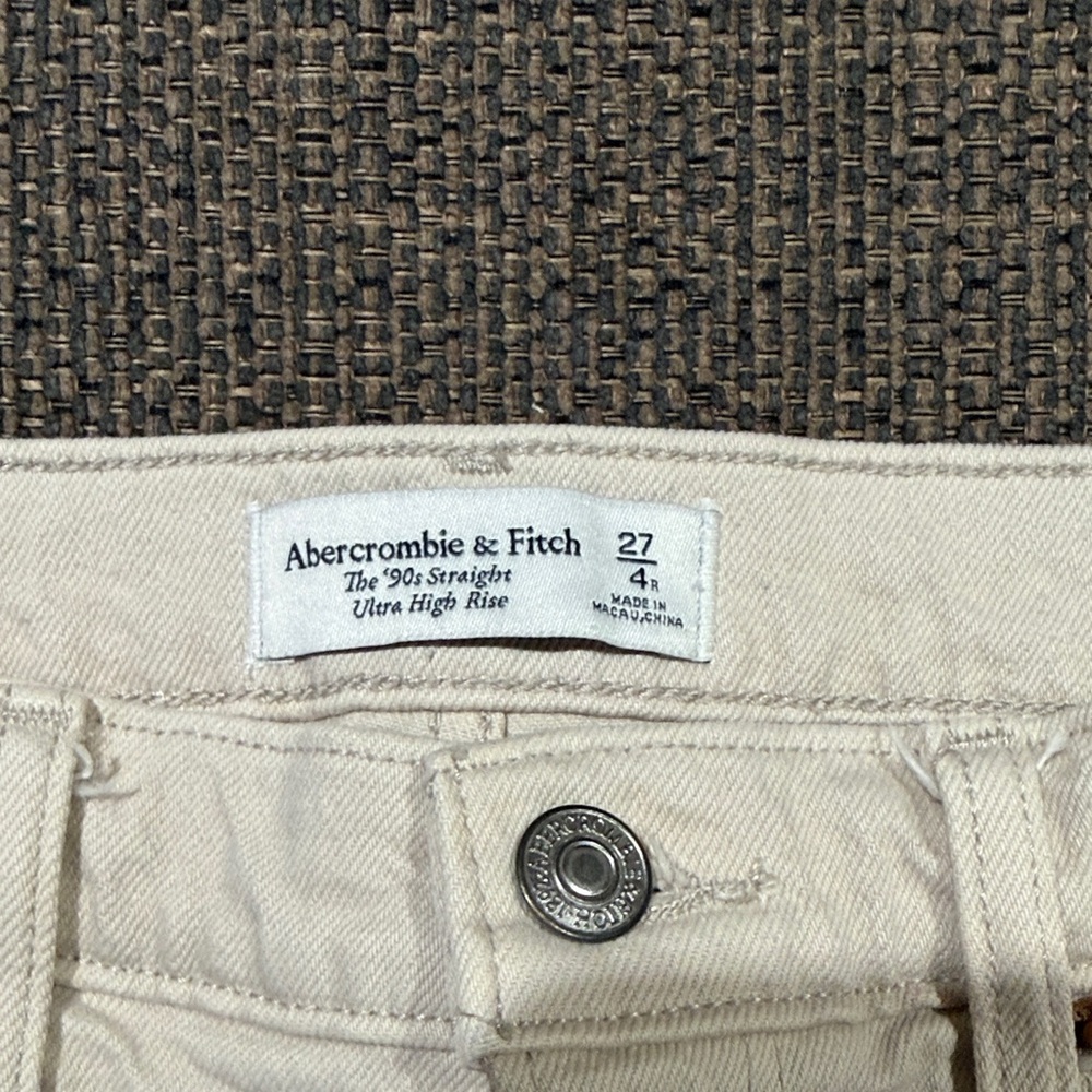 Abercrombie & Fitch Cream Straight Leg Pants
